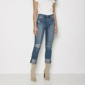 Urban Outfitters Neon Blonde Siren High Rise Tapered Jean Straight leg Distress